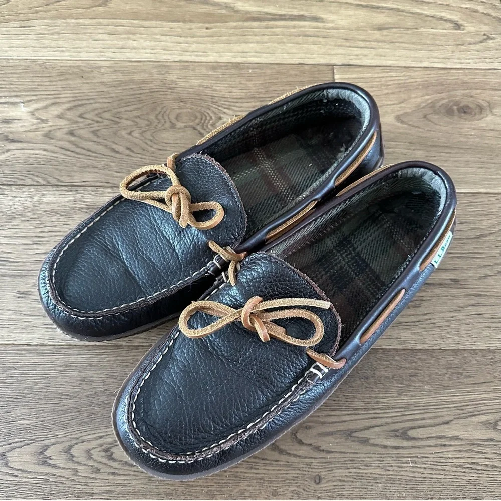 L.l.Bean Leather Moccasin Leather Shoes Sz 8 Men’s